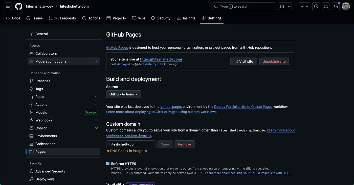 GitHub Pages Configuration