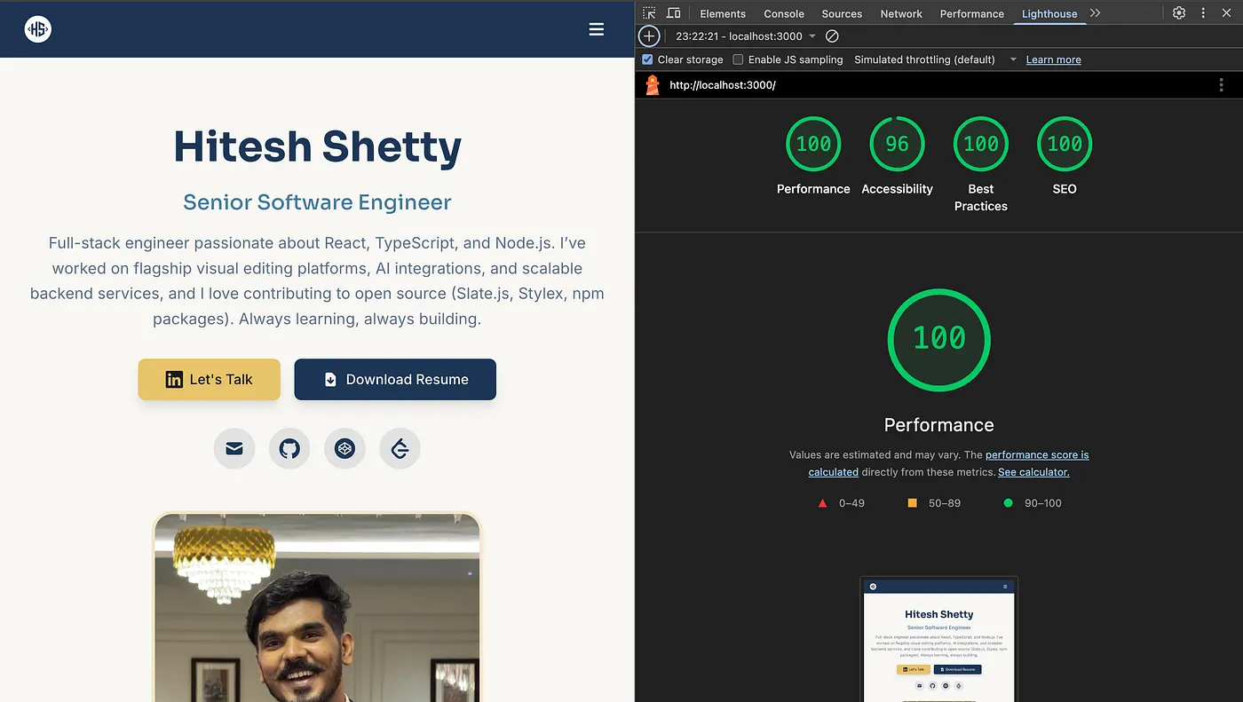 Lighthouse score 100