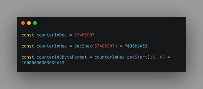 Hexadecimal Counter Conversion
