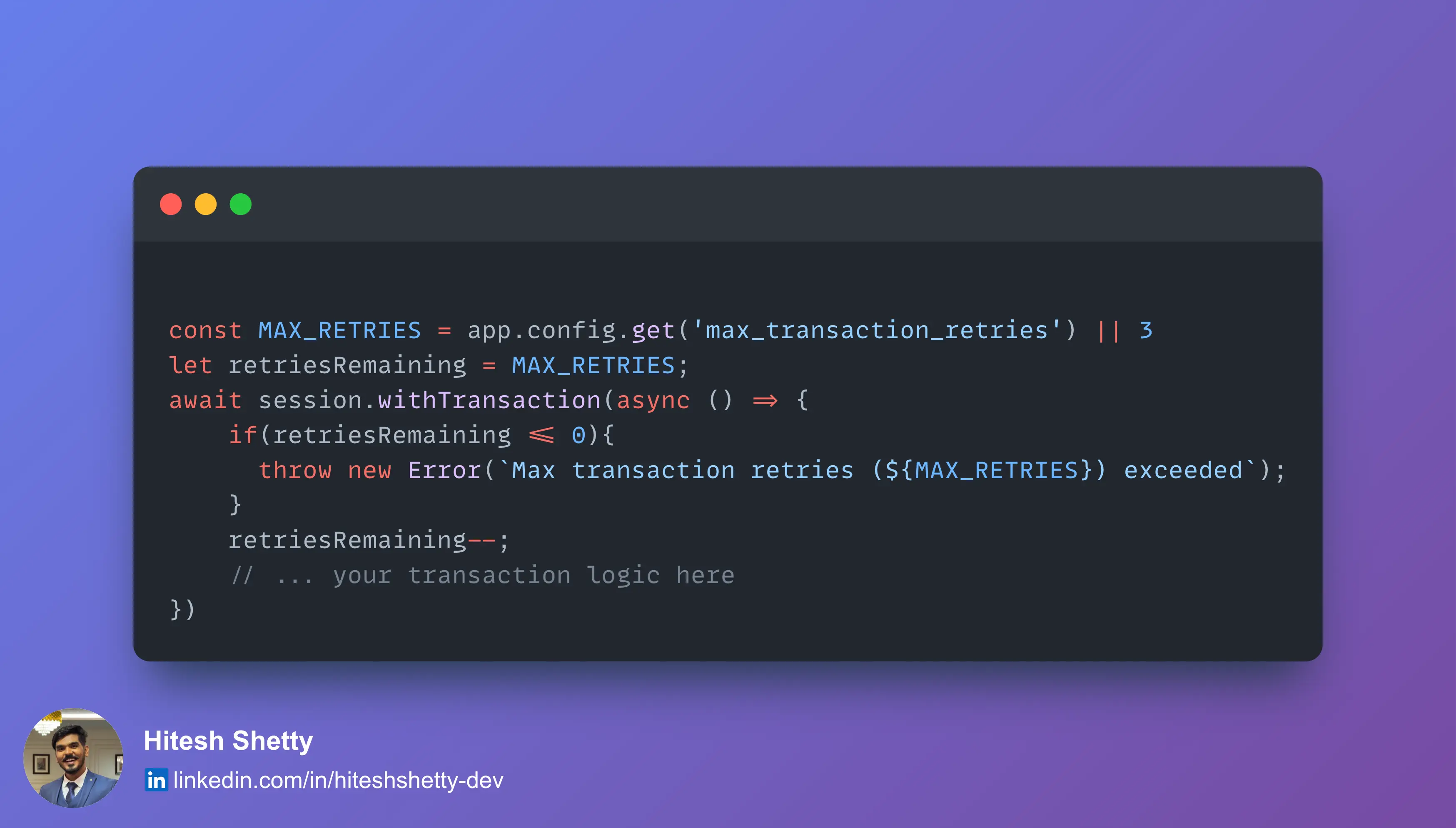 Manual Transaction Retry Configuration